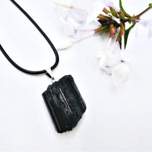 Black Tourmaline Rough Necklace