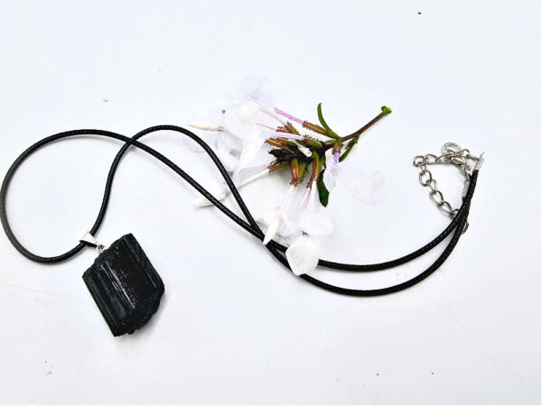 Black Tourmaline Rough Necklace - Image 2