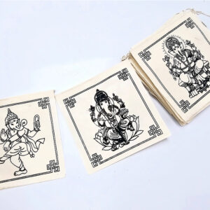 Recycled Paper Ganesh Flags (White) Indoor