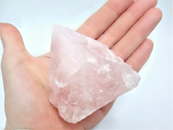 Rose quartz crystal point