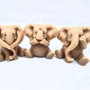 Hear, Speak, See No Evil Elephant Candles