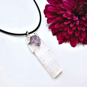 Selenite & Amethyst Necklace
