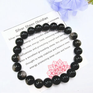 Silver Sheen Obsidian Bangle (8mm)