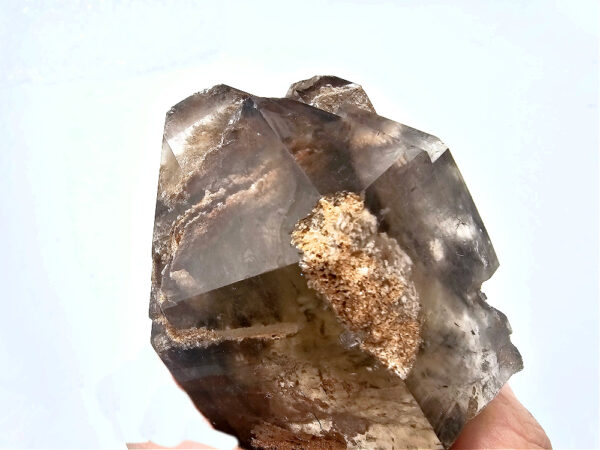 Smoky Quartz point with sand inclusions