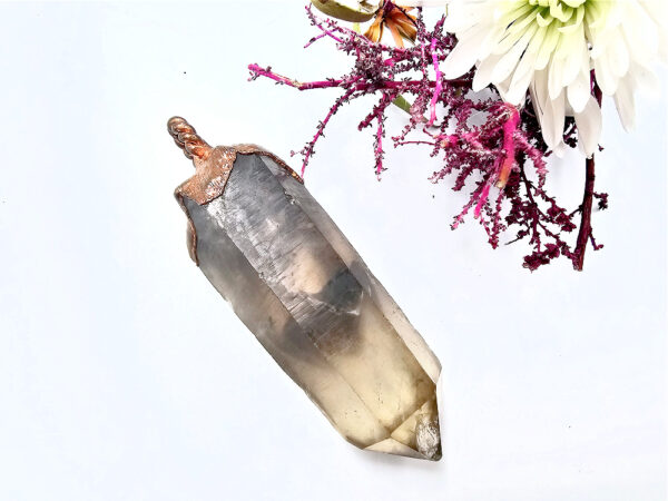 Smoky Quartz Rough Copper Pendant