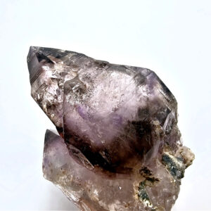 Amethyst smoky quartz point