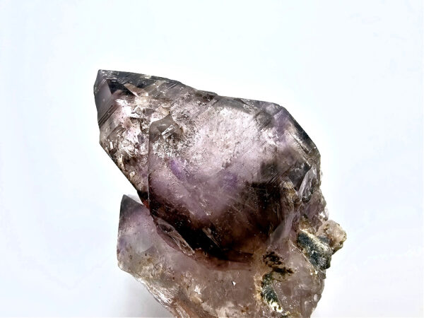 Amethyst smoky quartz point