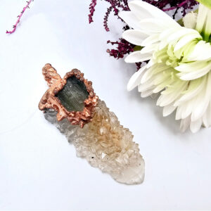 Hello Indigo Halo Online Store Spirit Quartz Moldavite Copper Pendant