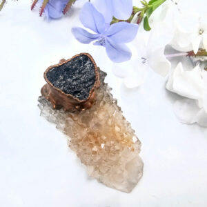 Spirit Quartz Copper Pendant With Black Tourmaline