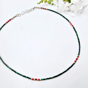 Tibetan Choker Necklace Plain - Green