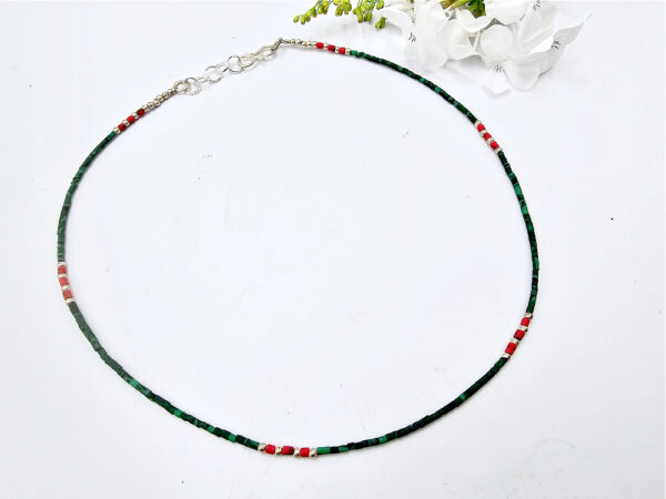 Tibetan Choker Necklace Plain - Green