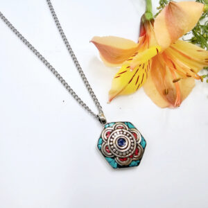Tibetan Necklace Hex Flower