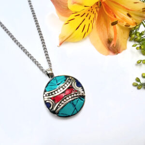 Tibetan Necklace Round Dots