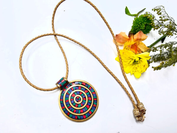 Tibetan Necklace Round Mandala - Image 2