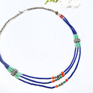 Tibetan Necklace Three Tier - Blue