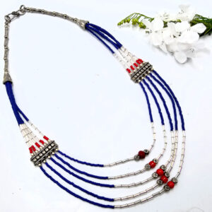 Hello Indigo Halo Online Store Tibetan Three Tier Blue White Necklace