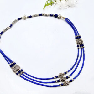 Tibetan Necklace Three Tier – Blue D