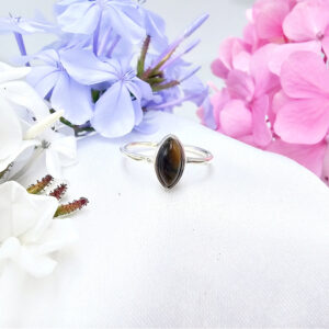 Tigers Eye Diamond Ring (925 Silver)