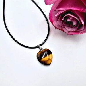*Tigers Eye Heart Necklace (1.5cm)