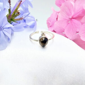 Tigers Eye Tear Ring With Top Dots