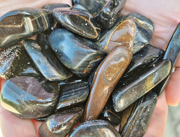 Blue Tigers Eye Hawks Eye Tumbled Stones