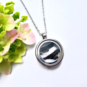 NEW Tourmaline Selenite Stainless Steel Locket
