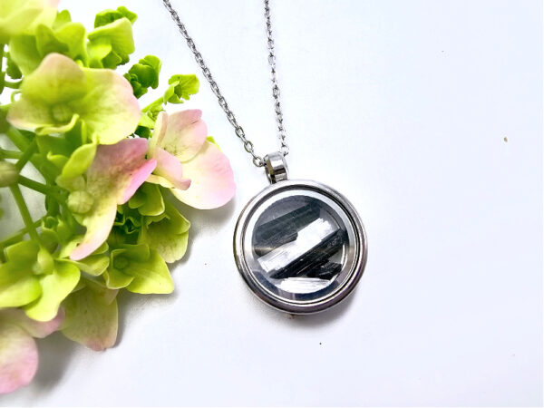 Tourmaline & Selenite Stainless Steel Locket