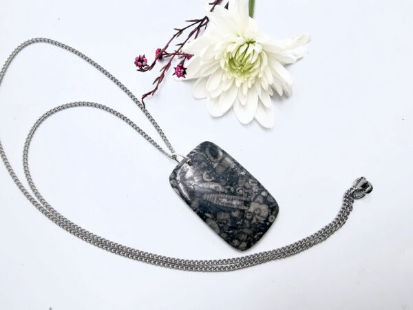 Turritella Agate Square Necklace - Image 2