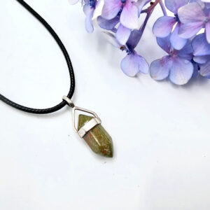 Unakite Crystal Mini Necklace (925 Silver)
