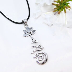 Unalome Necklace (White Brass)
