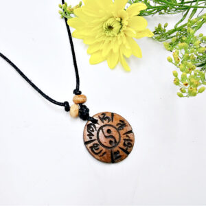 Yin Yang Necklace Brown
