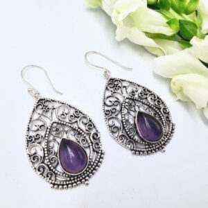 Amethyst Earrings BOHO Tear