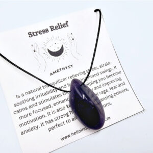 Amethyst Tumbled Stone Necklace (Stress Relief)