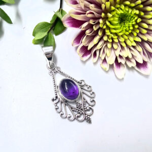 Amethyst Lattice Pendant (925 Silver)