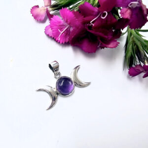 Triple Moon Amethyst Pendant (925 Silver)
