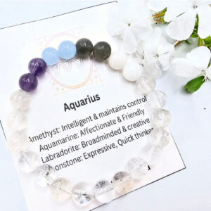 Aquarius Zodiac Gemstone Bangle (20 Jan-18 Feb)