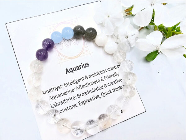 Aquarius Zodiac Gemstone Bangle (20 Jan-18 Feb)