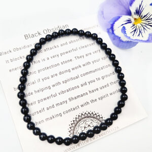 Black Obsidian Bangle (4mm)