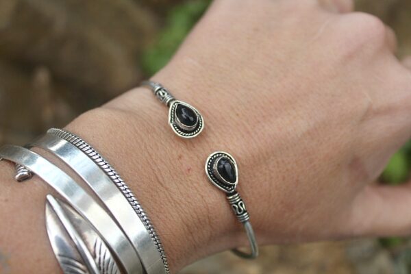 Ethnic BOHO Double Black Onyx Bracelet - Image 2