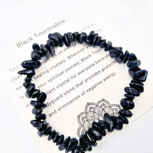 Black Tourmaline Chips Bangle