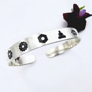 Chakra Bangle (White Brass)