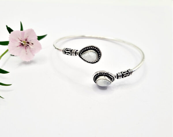 Moonstone Bracelet Ethnic BOHO Double