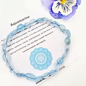 Aquamarine Gemstone Nugget Bangle