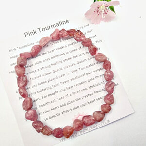 Pink Tourmaline Gemstone Nugget Bangle