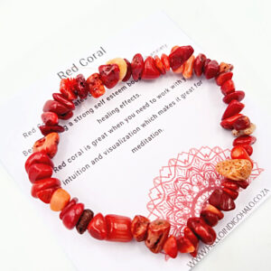 Red Coral Chips Bangle