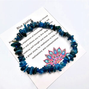 NEW bangle stone chipped blue apatite