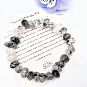 Tourmilated Quartz Gemstone Nugget Bangle