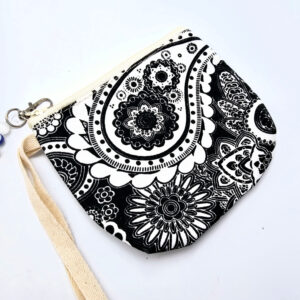 Black & White Flower Purse & Eye Charm