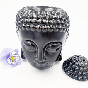 Oil Burner Ceramic Buddha Black (12cm)