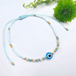 Evil Eye Bangle Beaded Blue